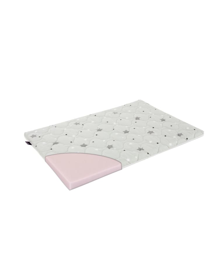 Träumeland Laufgittermatratze basic Exklusiv in Sterne Grau günstig kaufen 75 x 100 cm