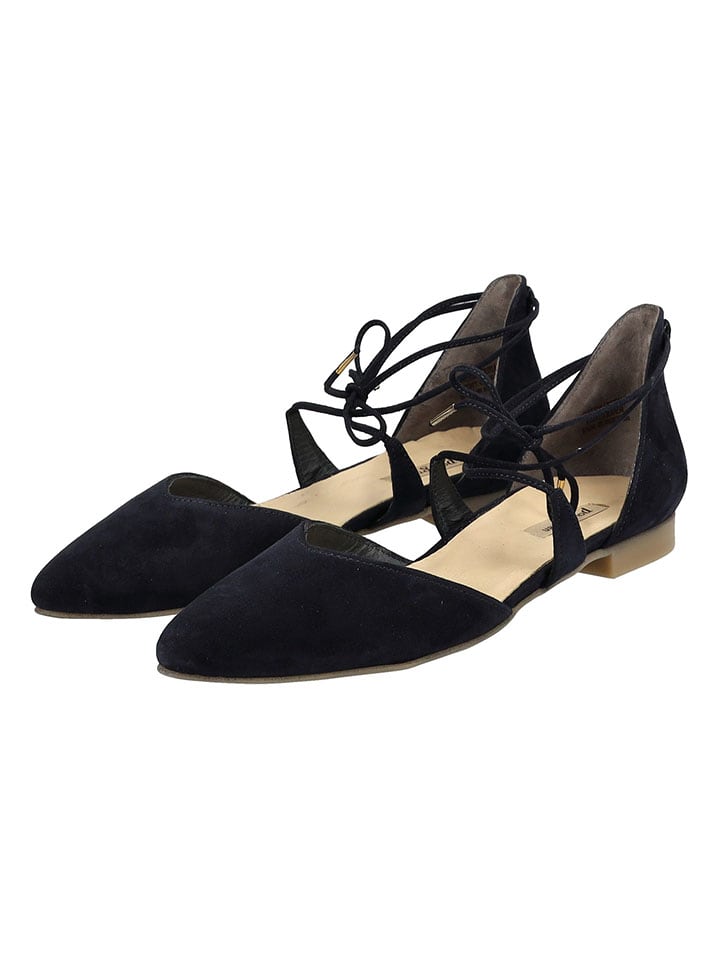 Paul Green Leder-Ballerinas in Dunkelblau günstig kaufen