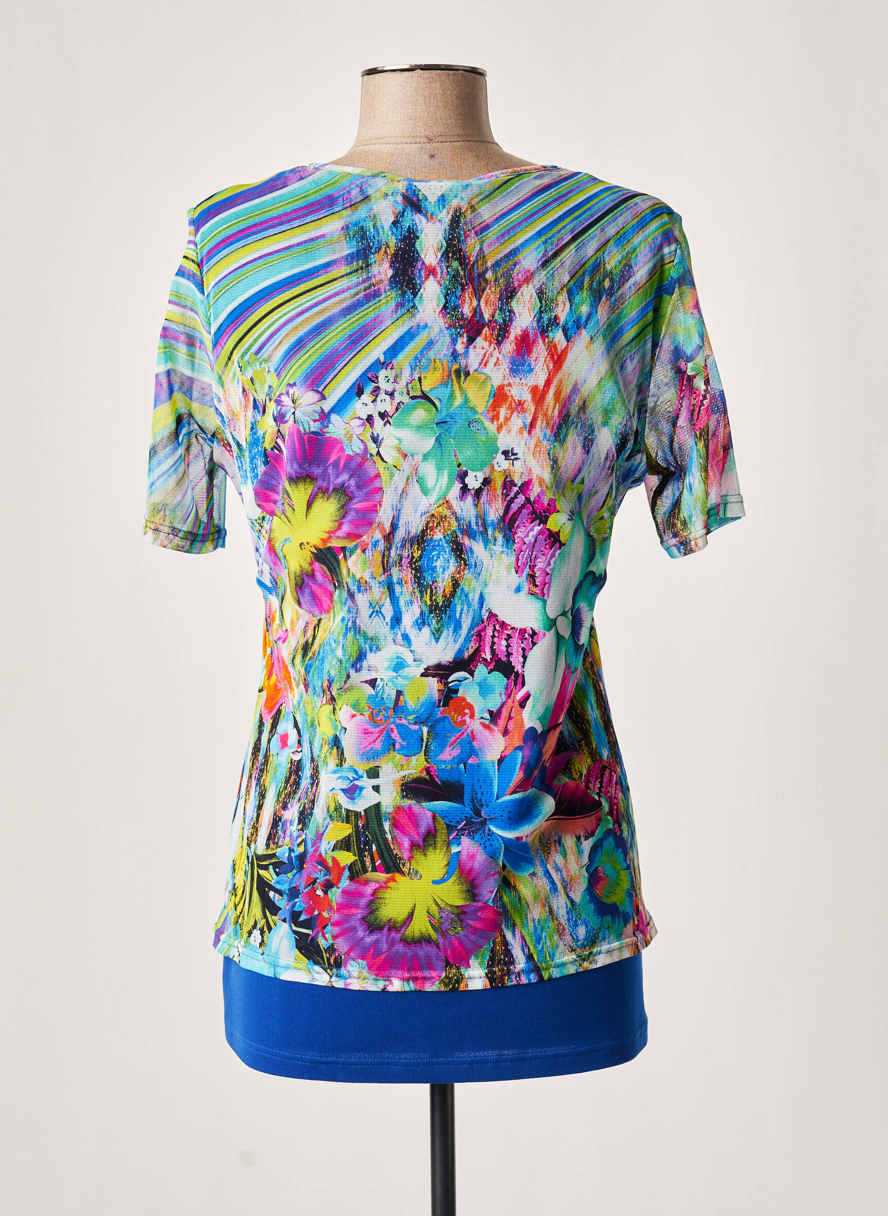 Guy Dubouis Tuniquemanchecourte Femme couleur bleu