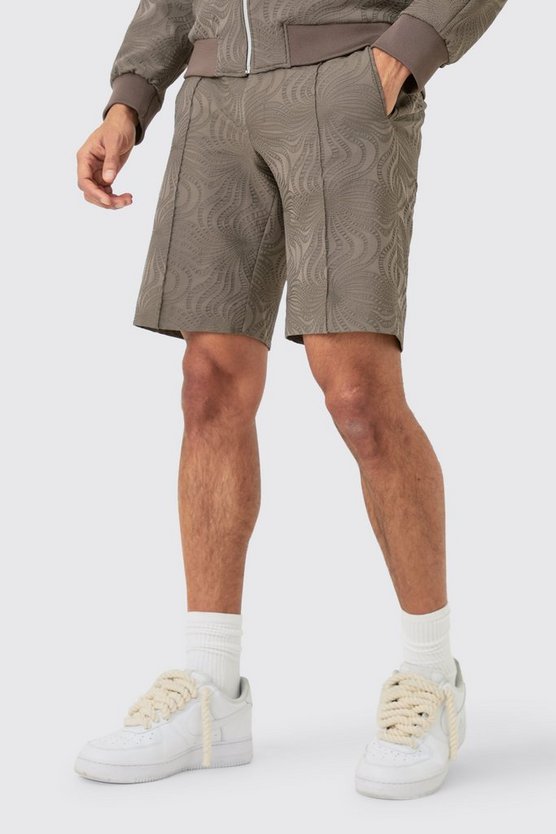 Strukturierte Shorts mit geradem Bein