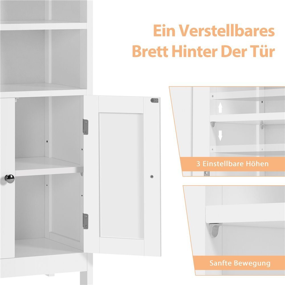 Yaheetech Badkommode Badschrank Küchenschrank, Sideboard Weiß 93*50*30cm