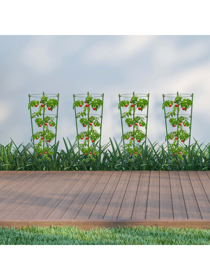 relaxdays 4 x Rankhilfe in Grün - (H)45 x (D)18 cm günstig kaufen onesize