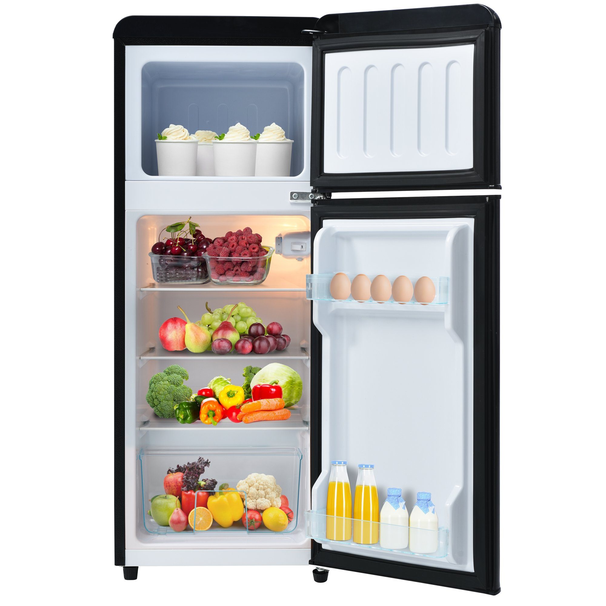 Ulife Kühl-/Gefrierkombination BCD-102, 105.5 cm hoch, 45.5 cm breit, höhenverstellbare Füße, Gefrierfach 28L, Kühlfach 64L, -27° ∽ 13°