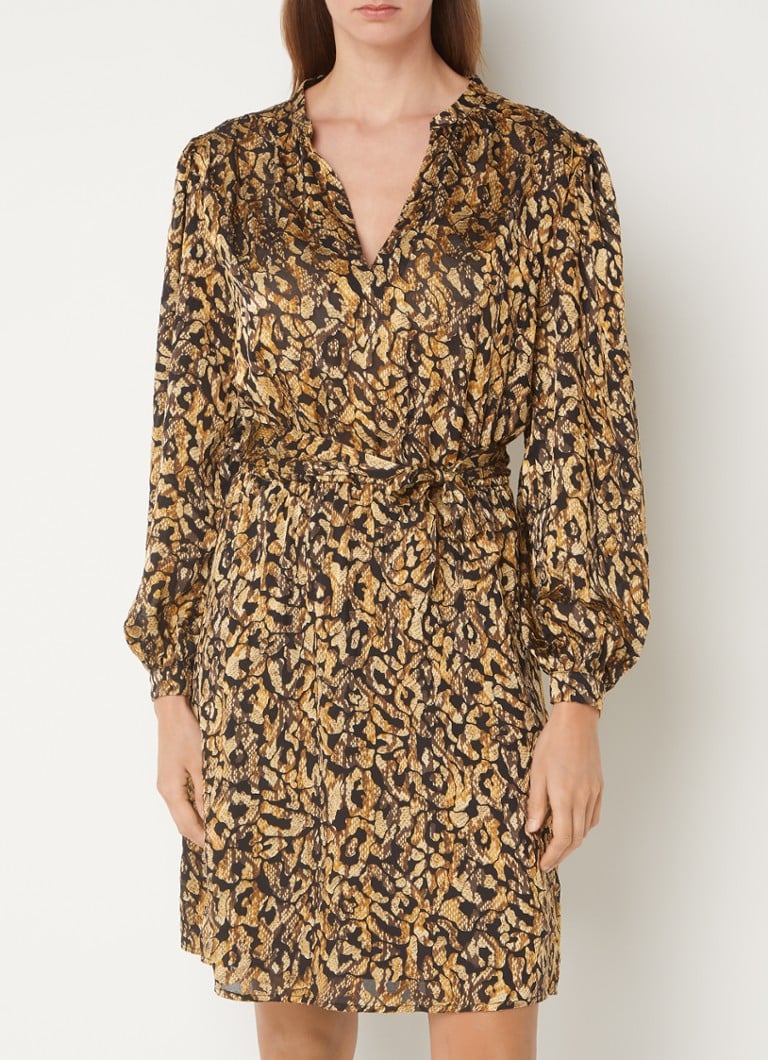 Vestido túnica estampado Aaiko Safra con cinturón de lazo