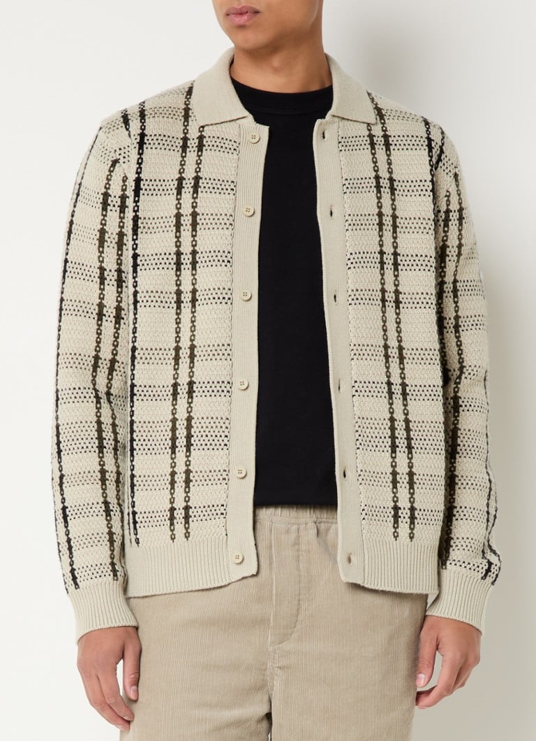 Cardigan gros din satin de la SAMSØE SAMSØE, confecționat dintr-un amestec de lână.