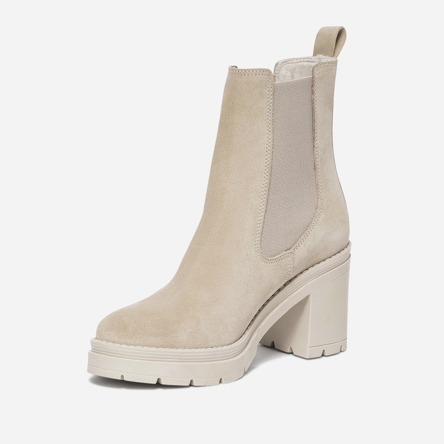 Chelsea boots TEXTO beige éco-conçu en cuir velours