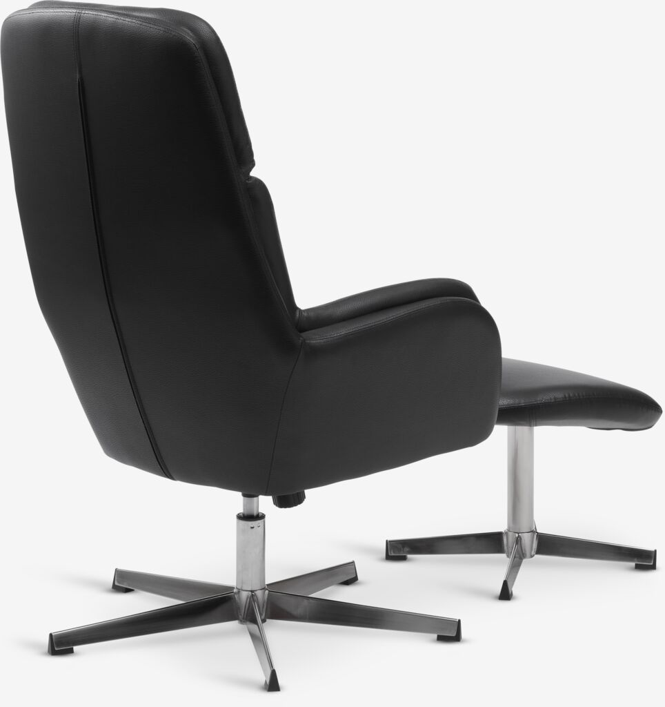 Fauteuil inclinable TANKEDAL avec repose-pieds, simili cuir noir