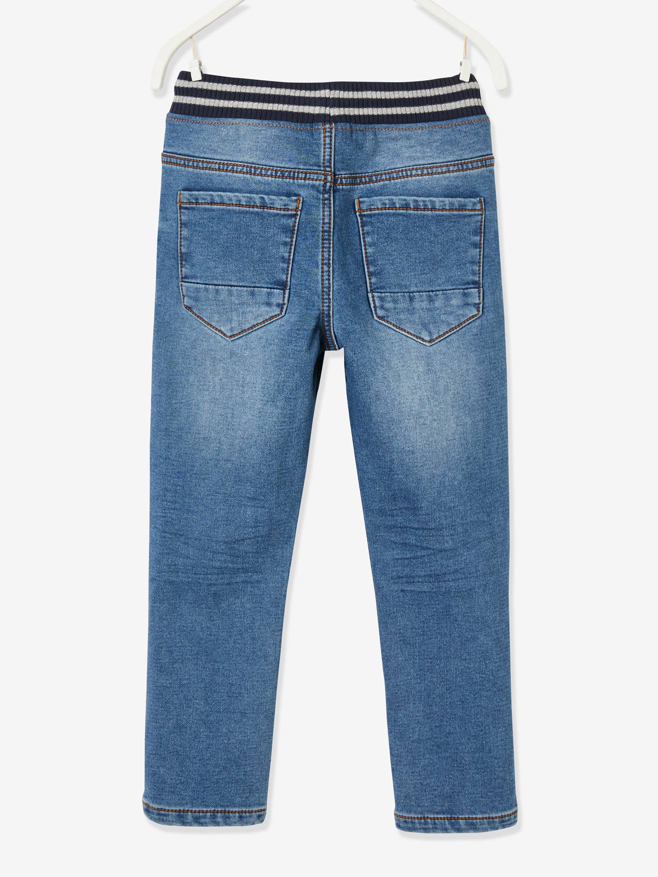 Pantalon en molleton effet denim intérieur chaud stone