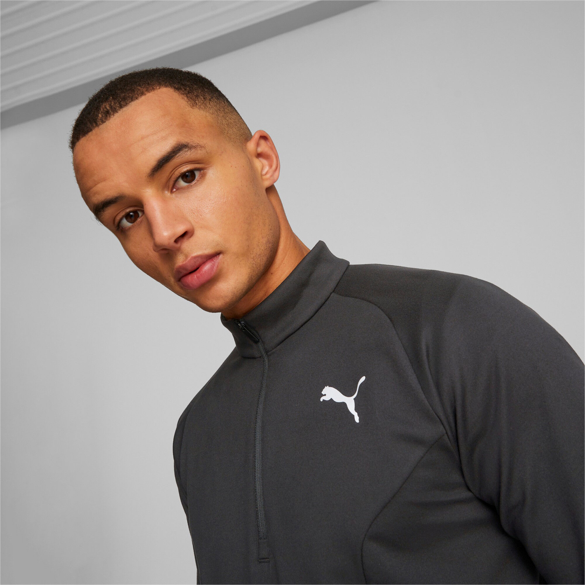 Run Cloudspun Knit Half-Zip Longsleeve Herren - Schwarz