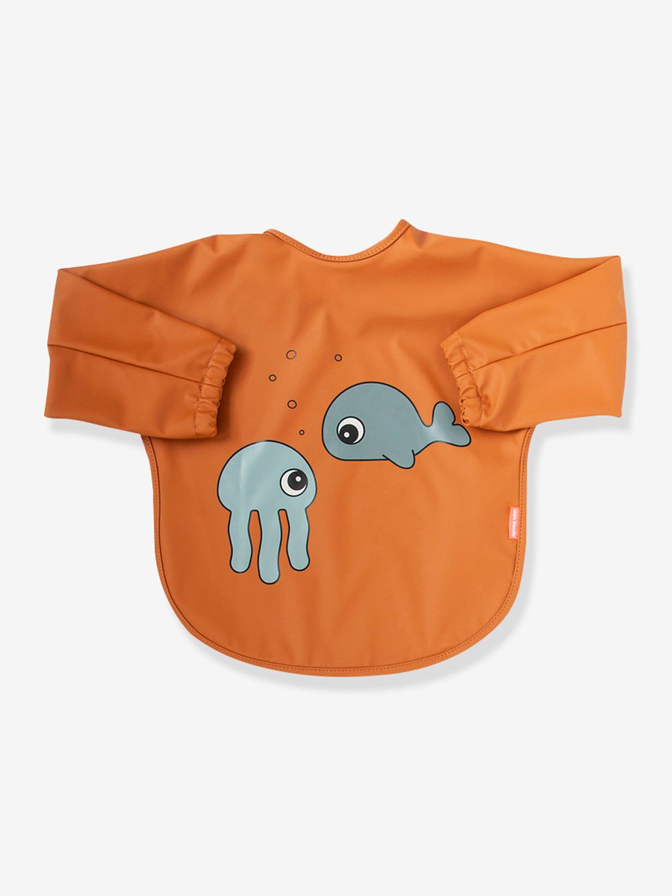 Bavoir manches longues DONE BY DEER Sea Friends bleu