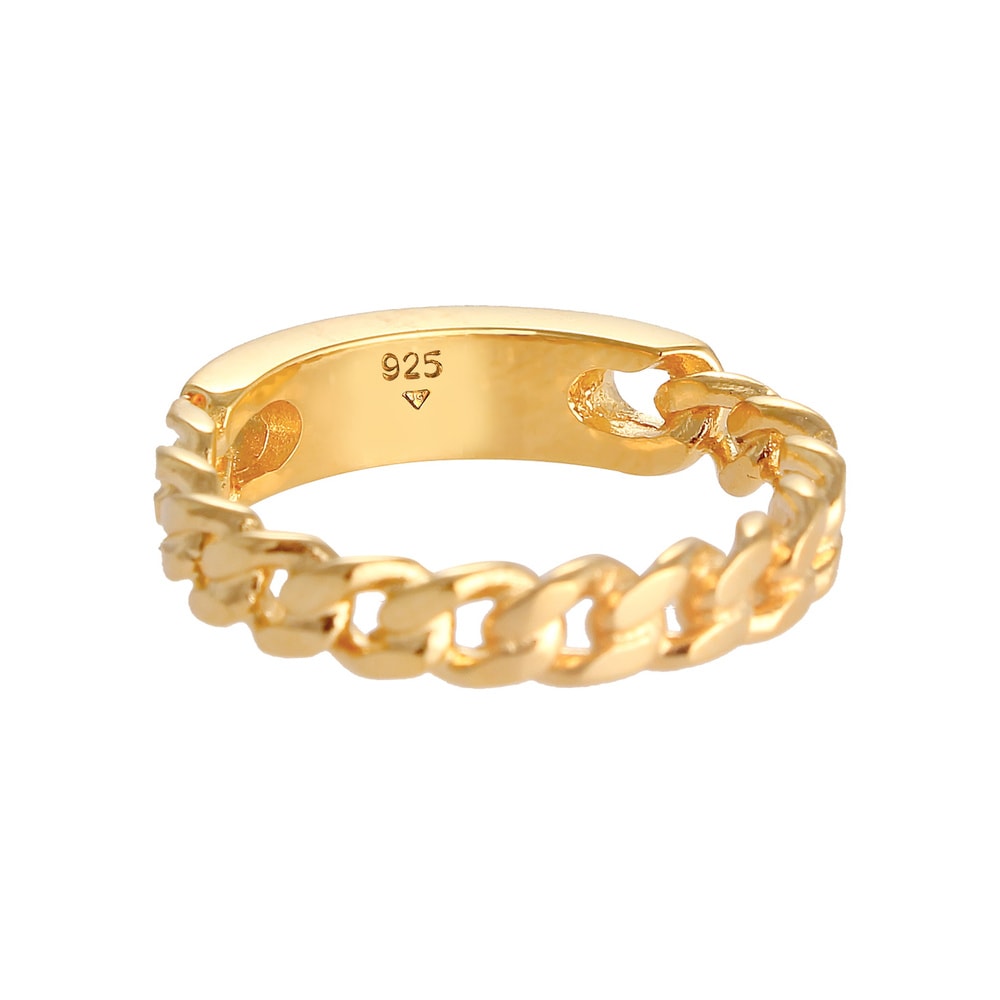 Elli Elli Bague Bandring Platte Panzer Kette 925 Silber Bague