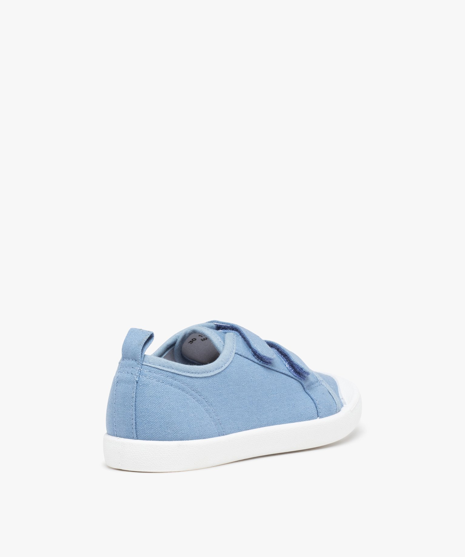 Baskets Garçon en toile unie à bout renforcé et scratchs bleu | GEMO