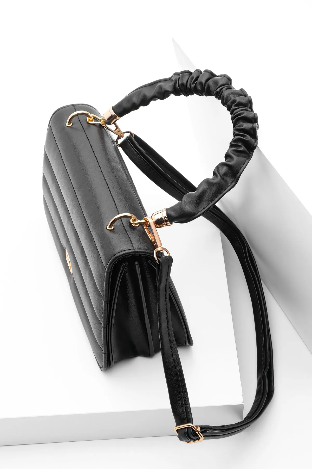 Marjin  Damen Hand&Schultertasche Umhängetasche Schwarz