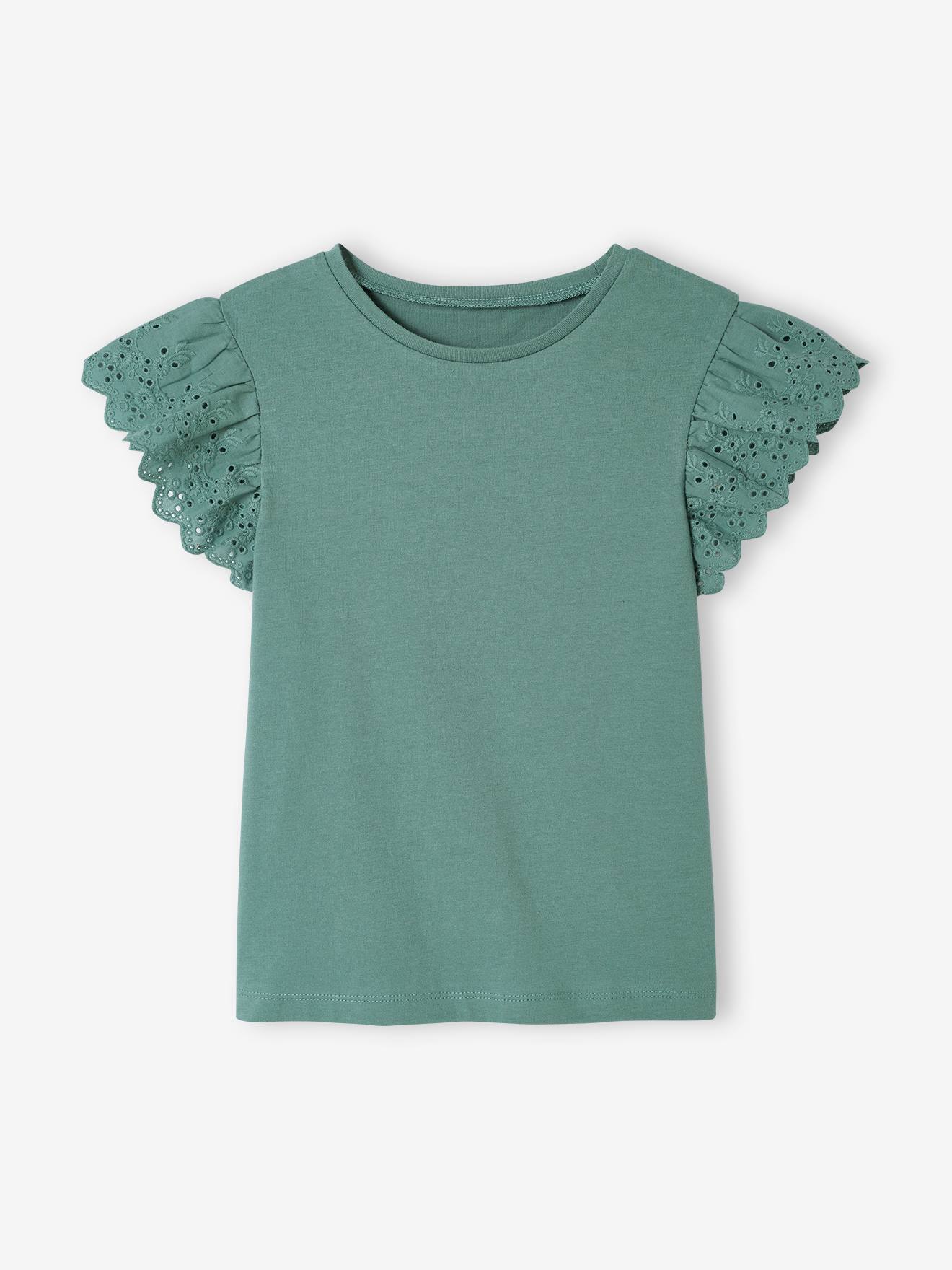 Ensemble T-shirt noué et pantalon fluide imprimé fille corail