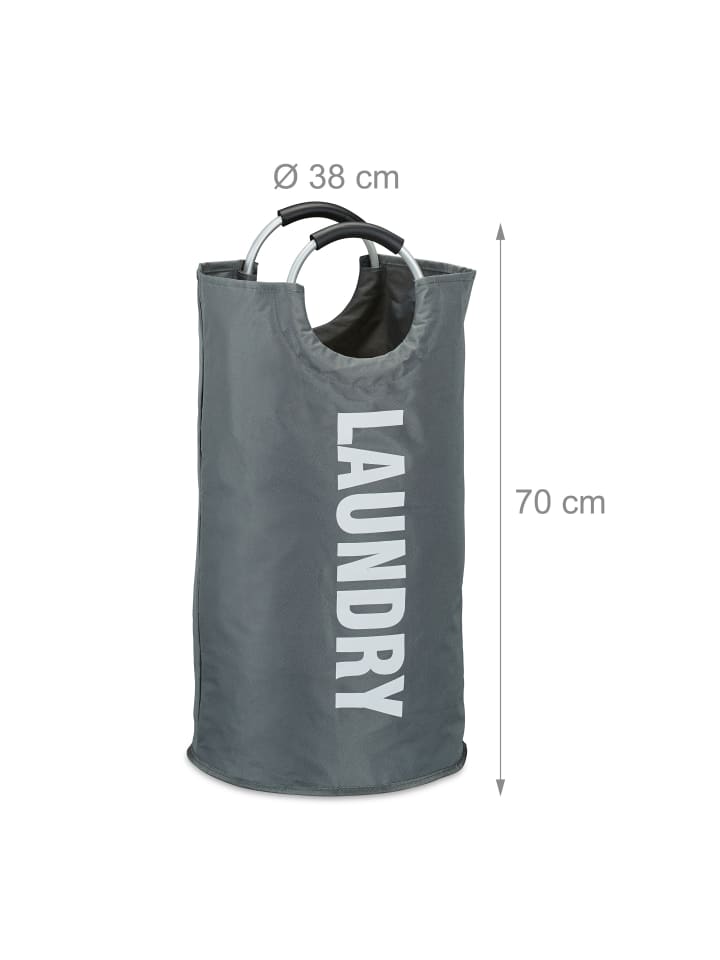 relaxdays Wäschekorb in Dunkelgrau - (H)70 x Ø 38 cm günstig kaufen onesize