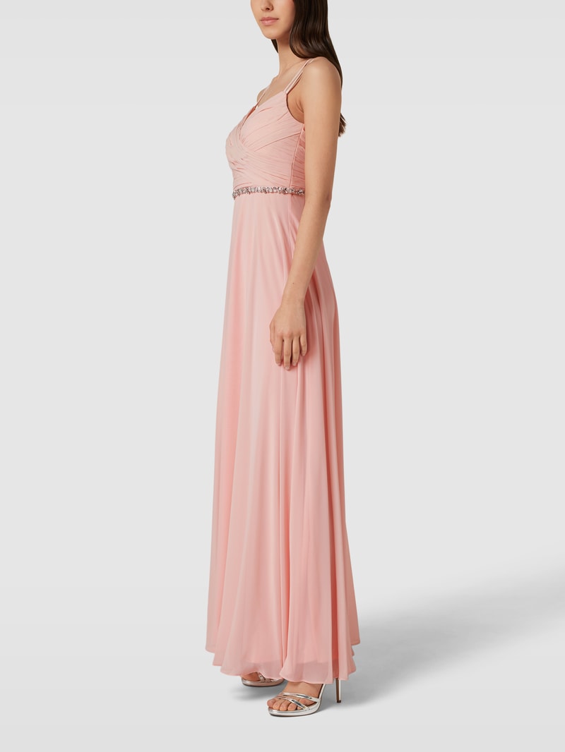 Abendkleid mit Herz-Ausschnitt in altrosa meliert