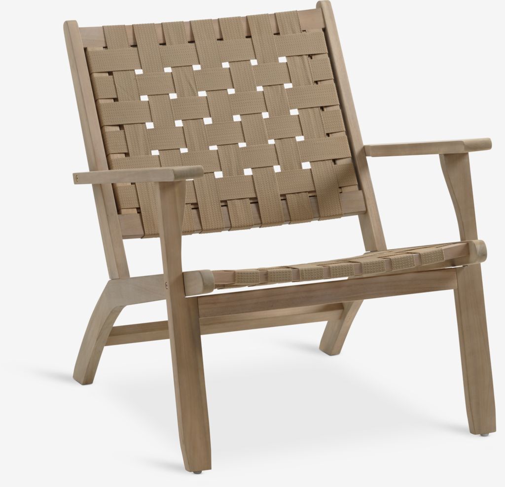 Fauteuil lounge SKARA en bois dur