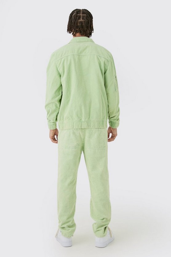 Lockere Cord-Hose in Sage