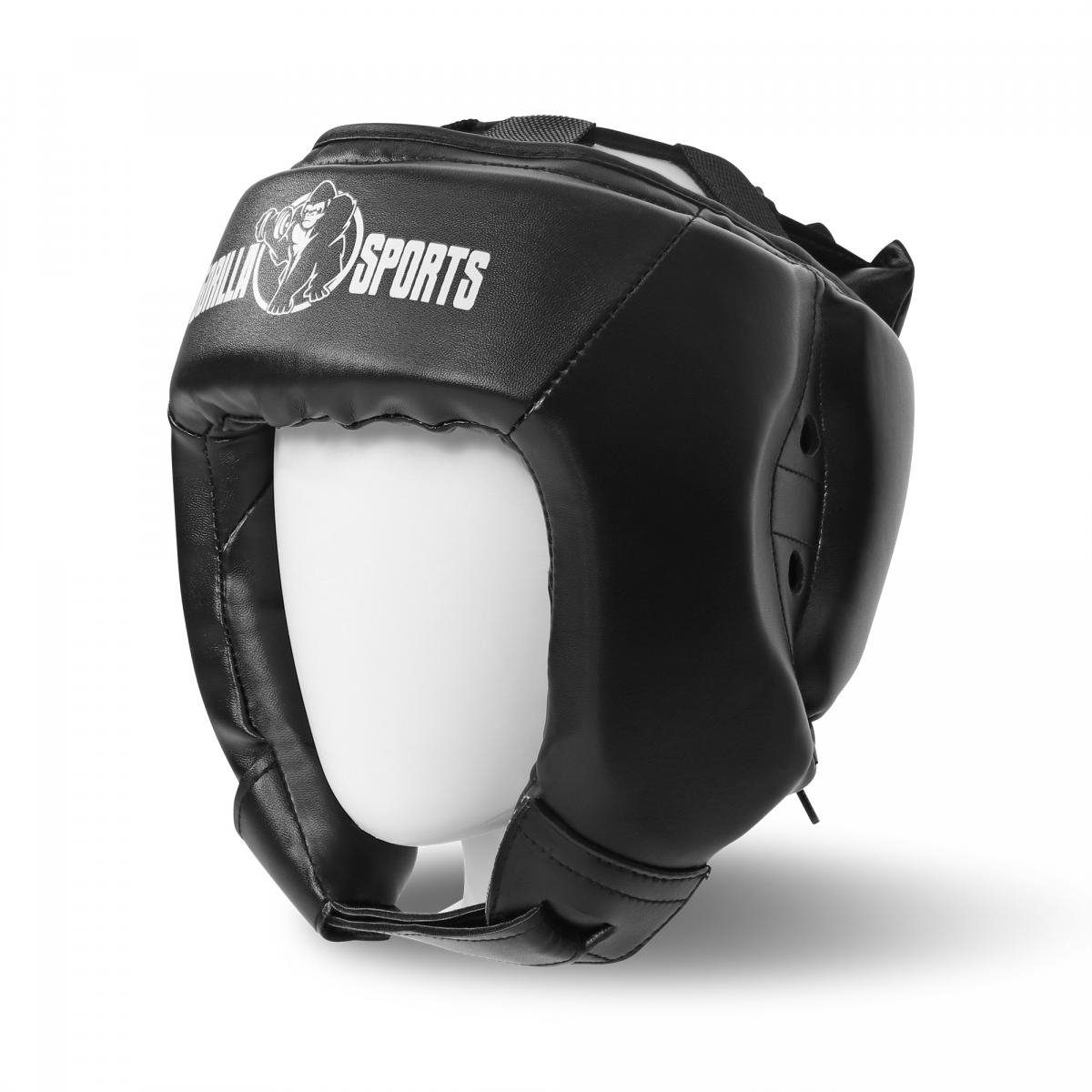 GORILLA SPORTS Kopfschutz Kopfschutz S - mit Klettverschluss und Schnürung, Kunstleder, Boxhelm (1-tlg)