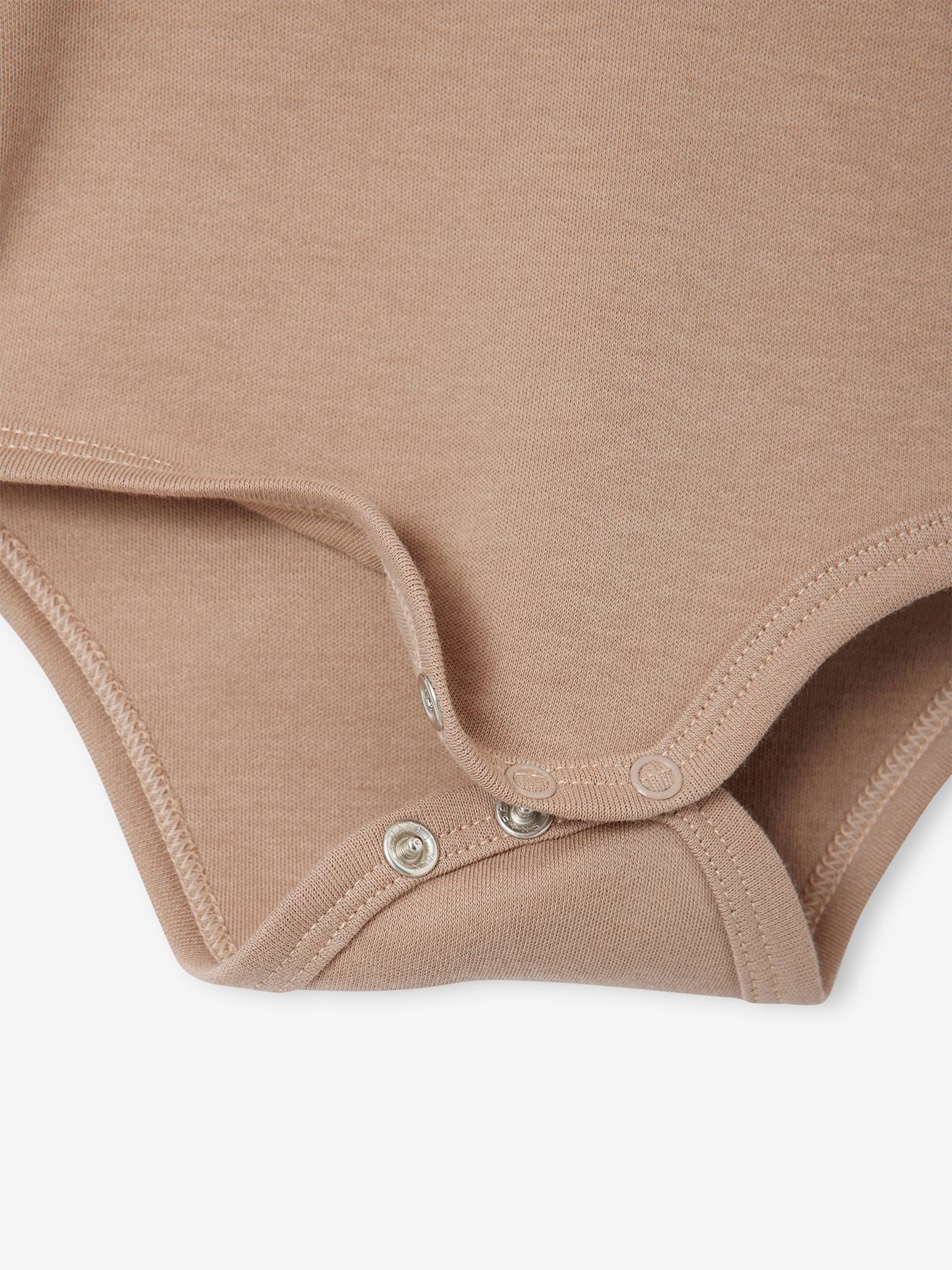 Lot de 5 bodies manches longues bébé emmanchure US cappuccino