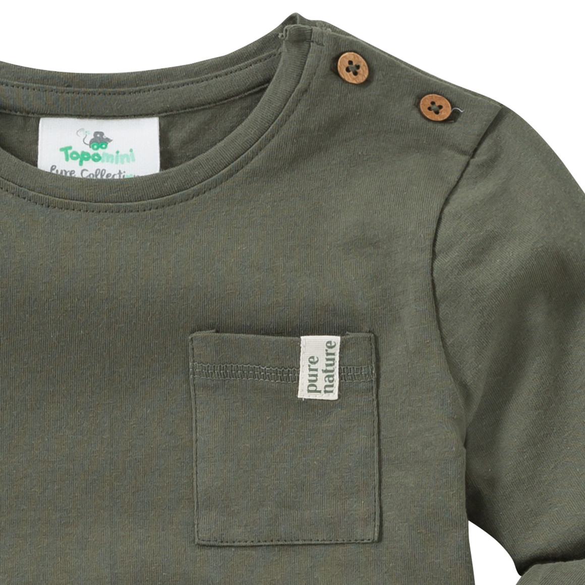2 Baby Langarmshirts mit Brusttasche