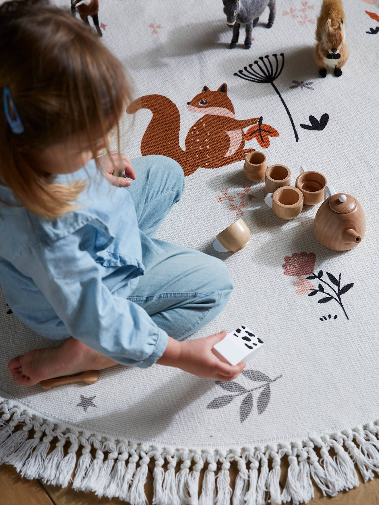 Vertbaudet Kinderzimmer Teppich NATURPRINZESSIN - wollweiß