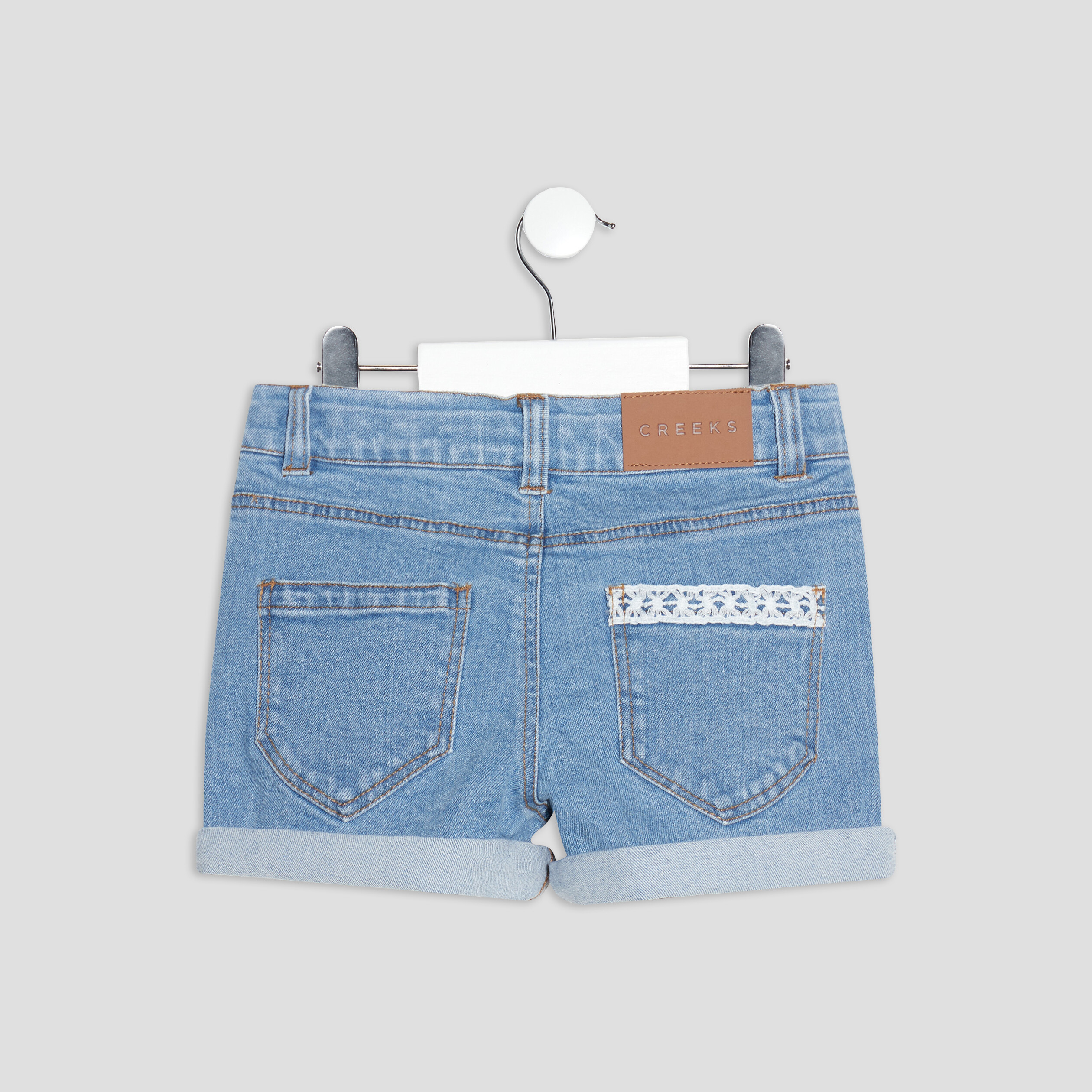 Short mom en jean Creeks denim double stone fille | La Halle