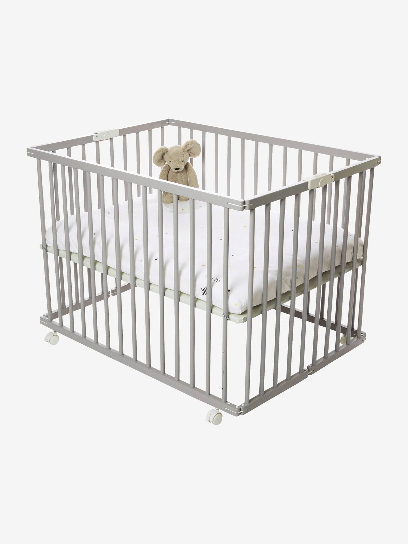 Fond de parc réversible VERTBAUDET Soft'n play blanc/étoiles