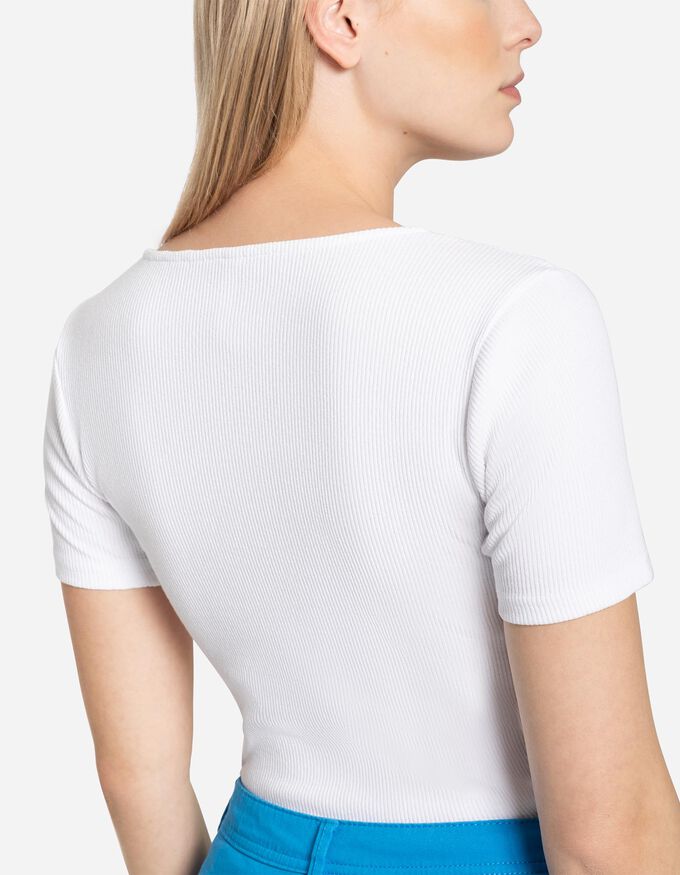T-Shirt - Schlüsselloch-Ausschnitt