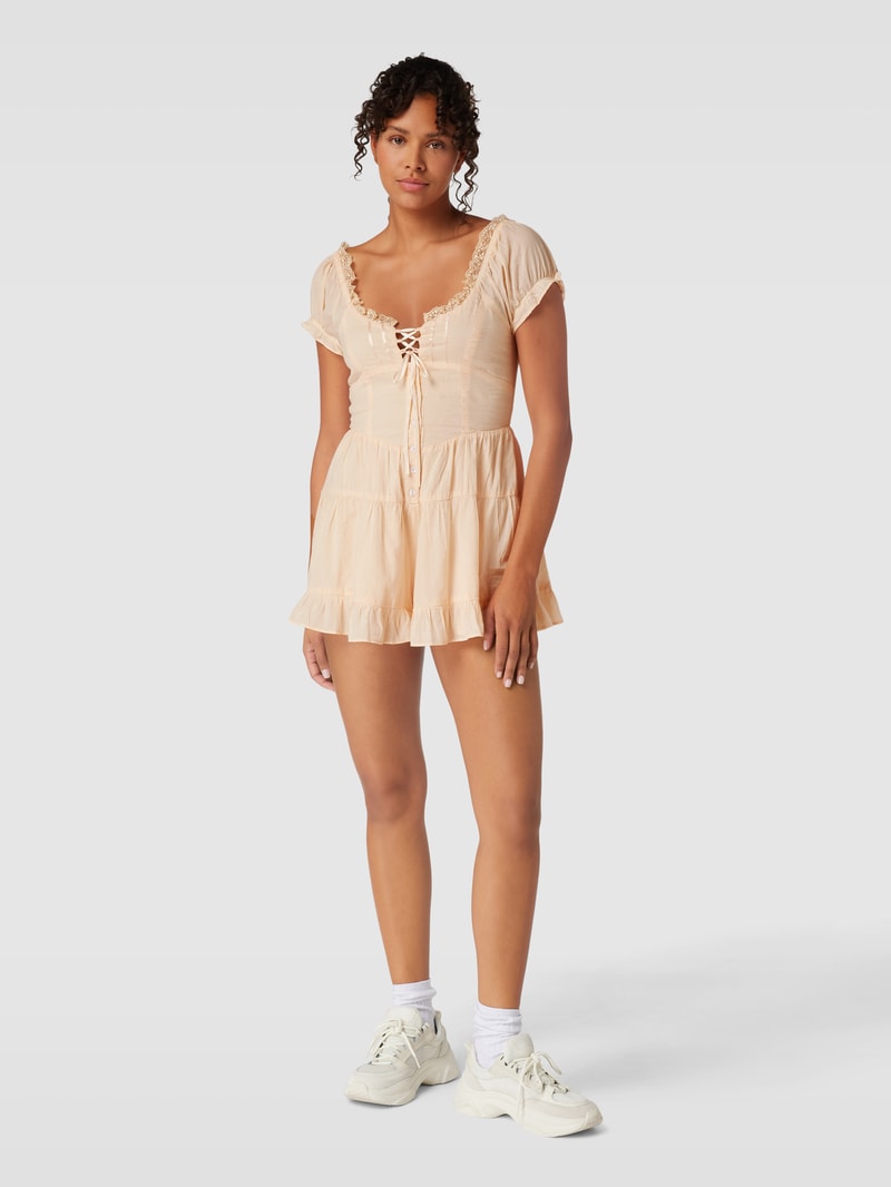 Playsuit mit Spitzenbesatz Modell 'Lilly' in ecru