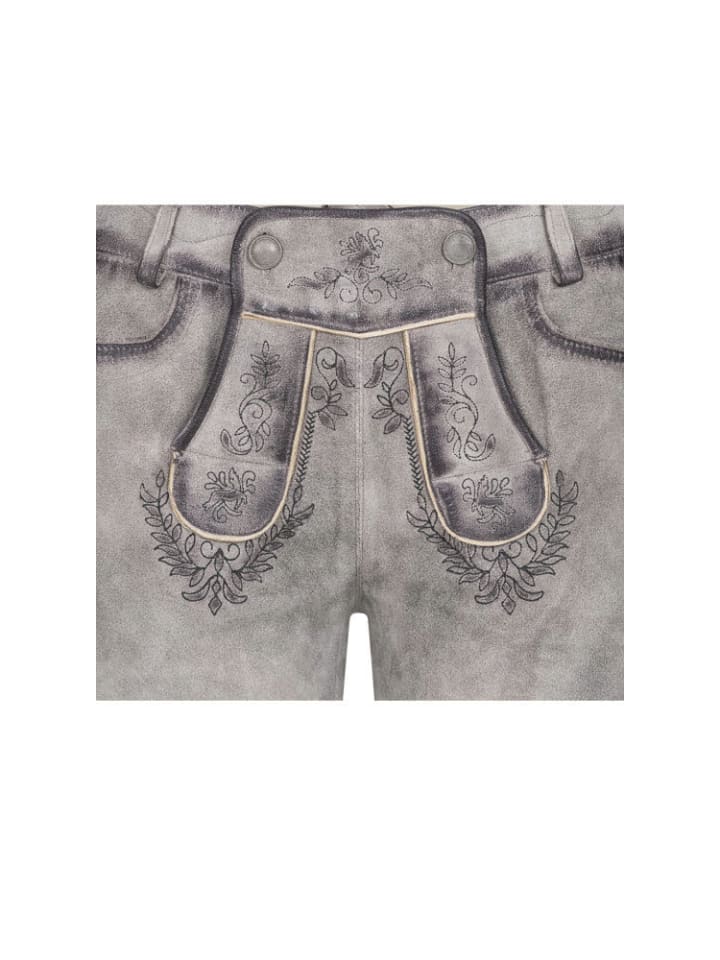 Nübler Lederhose Hotpant Tiana in Silber günstig kaufen