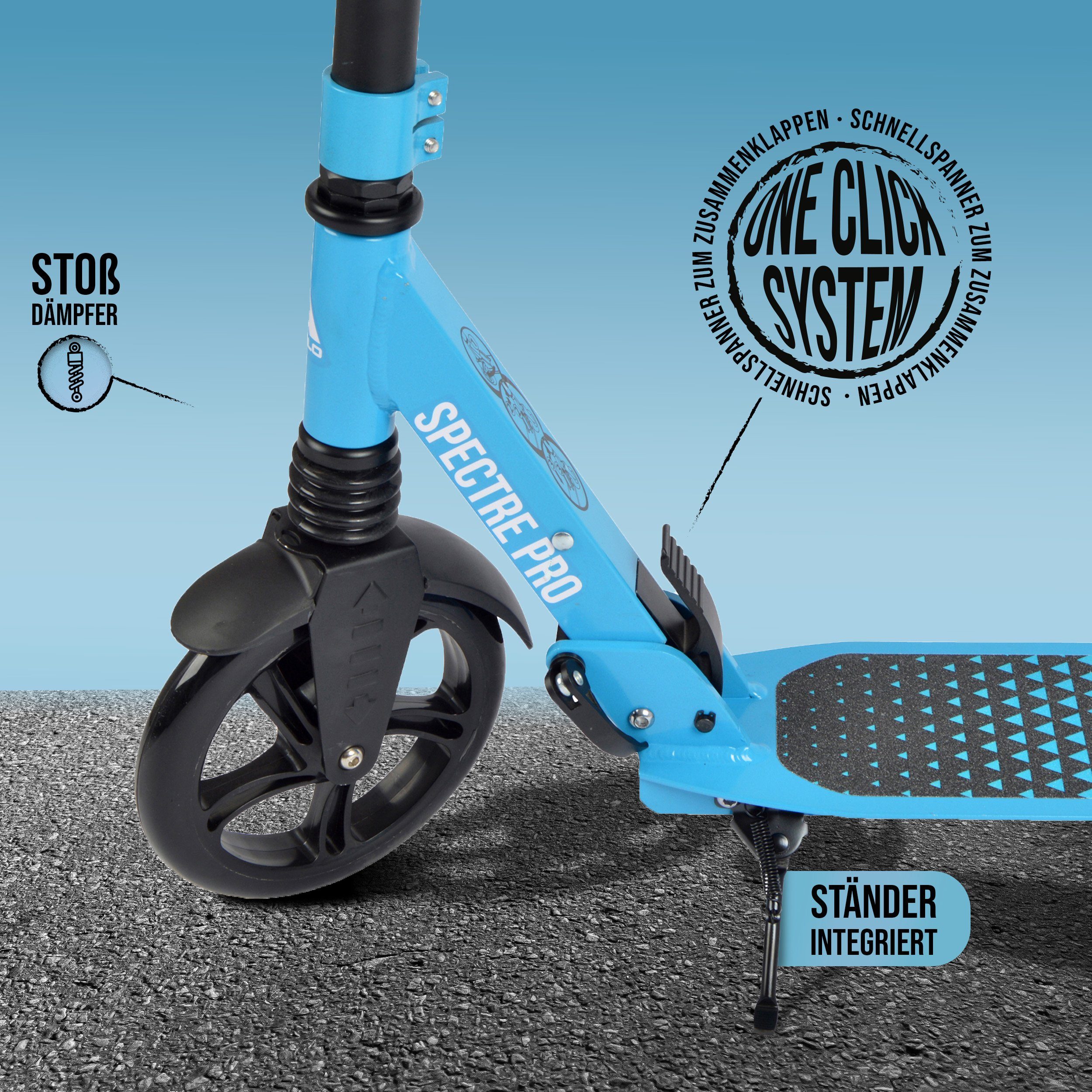 Apollo Cityroller City Scooter klapp- und höhenverstellbar Spectre, klapp- und höhenverstellbar