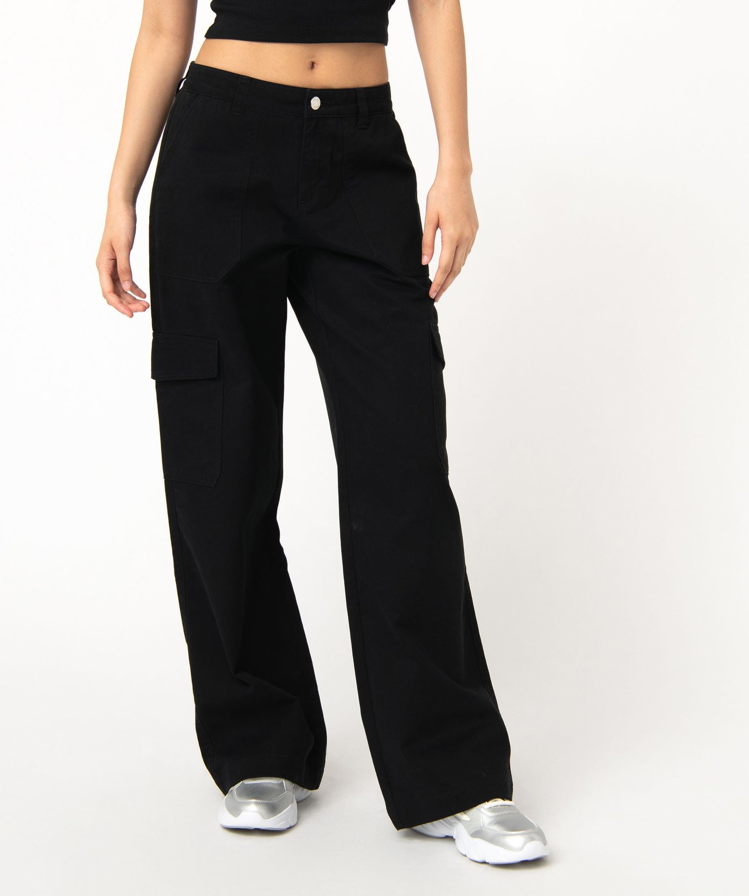 Pantalon large coupe baggy femme noir | GEMO
