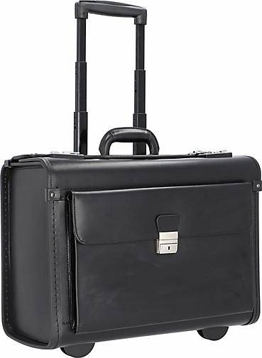 Alassio 2-Rollen Pilotenkoffer Leder 48 cm Laptopfach