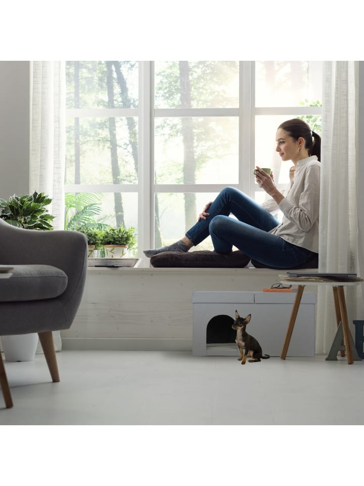 relaxdays Katzenhöhle in Grau - (B)74,5 x (H)38,5 x (T)37 cm günstig kaufen onesize