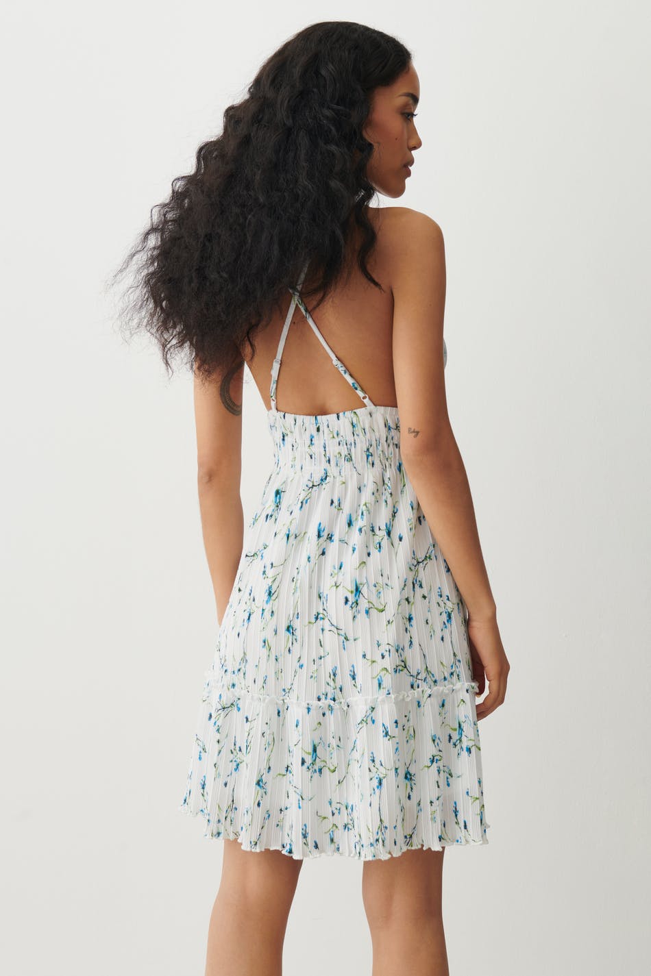 Plissé mini dress