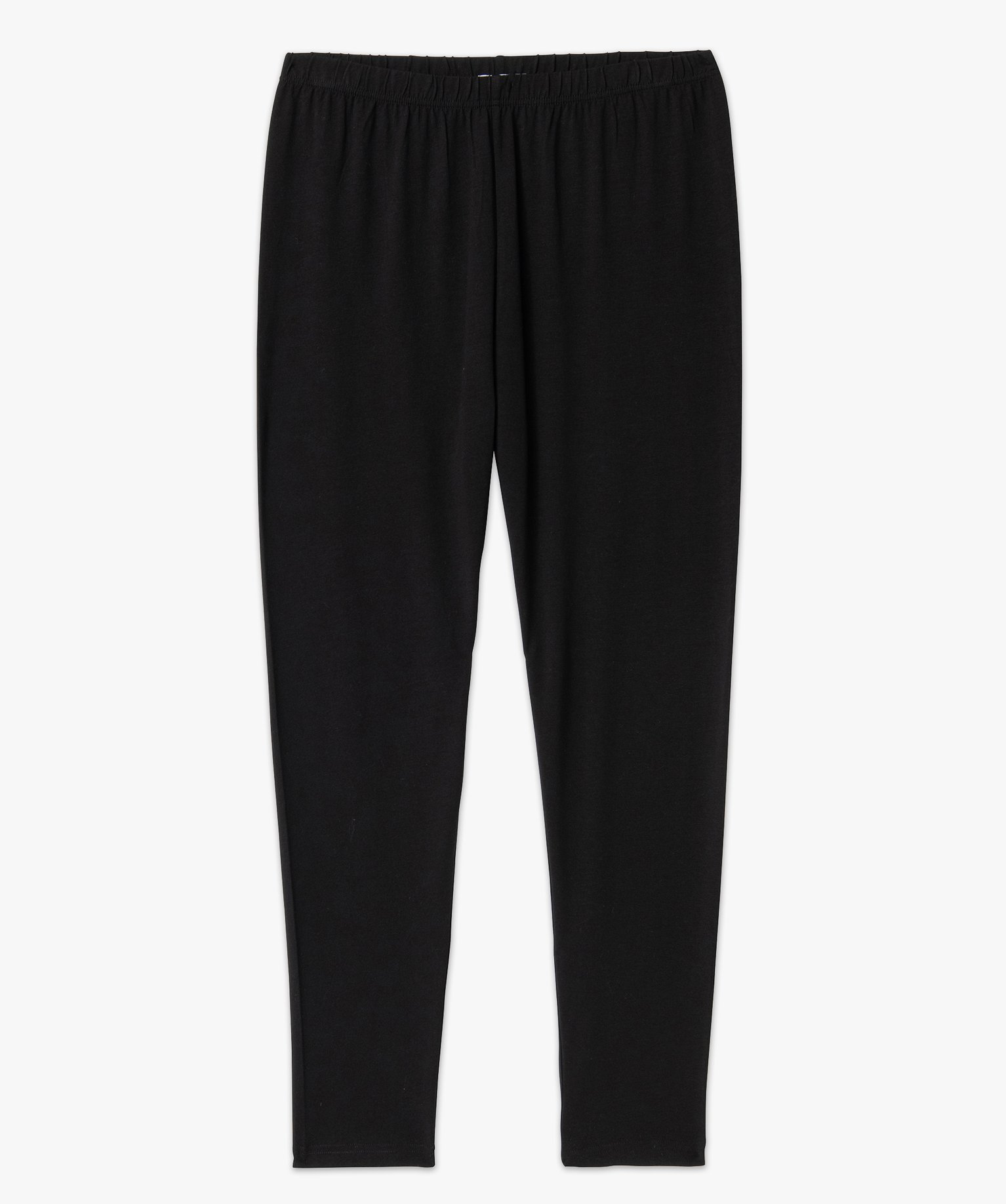 Legging femme grande taille uni en coton stretch noir | GEMO