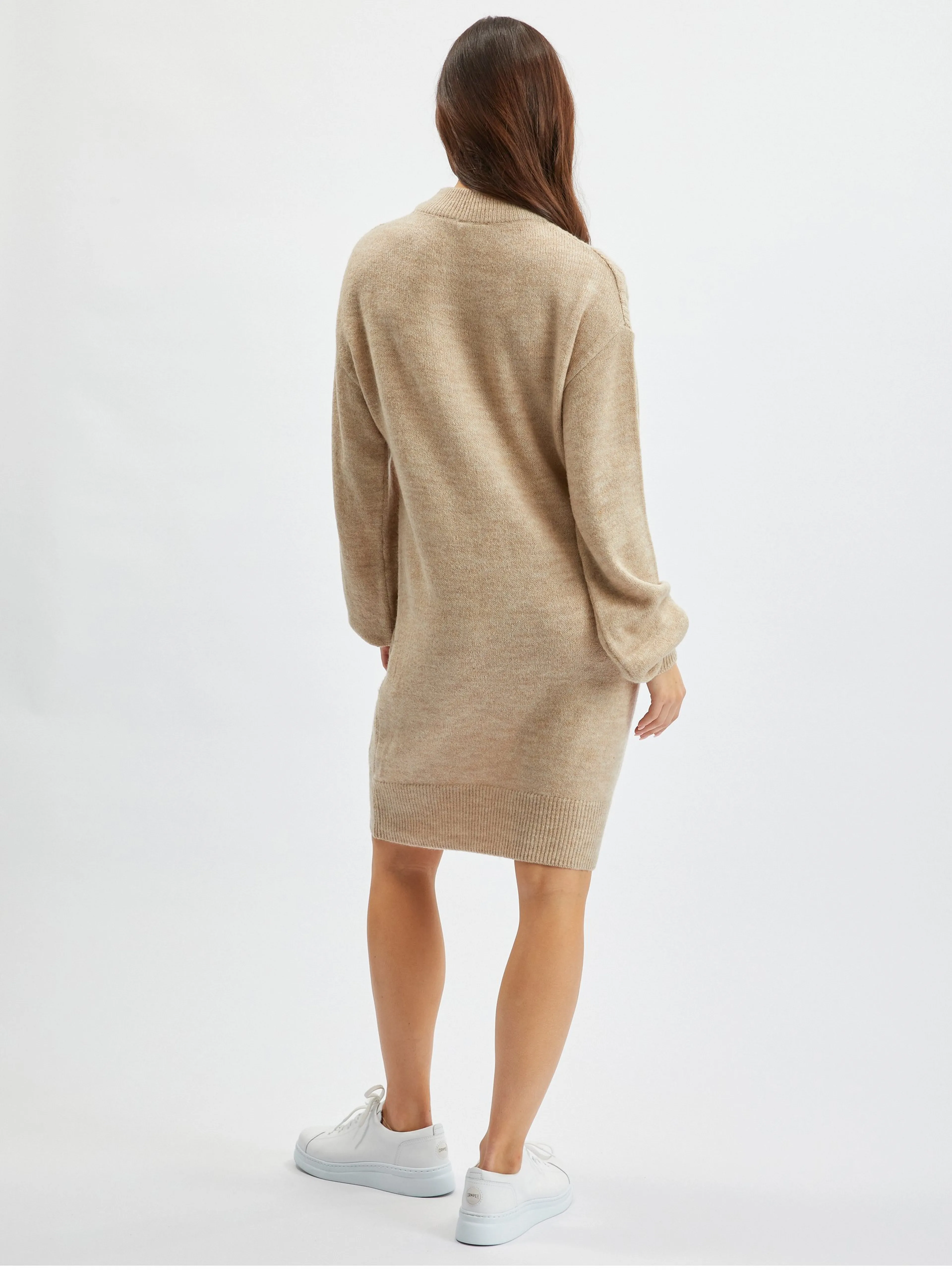 Beigefarbenes Damen-Pulloverkleid ORSAY