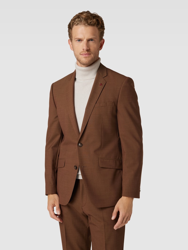 Slim Fit Anzug mit 2-Knopf-Sakko in hellbraun