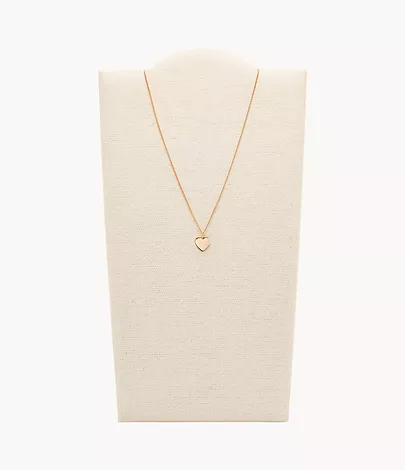 Fossil Kette Drew Heart Edelstahl roségoldfarben