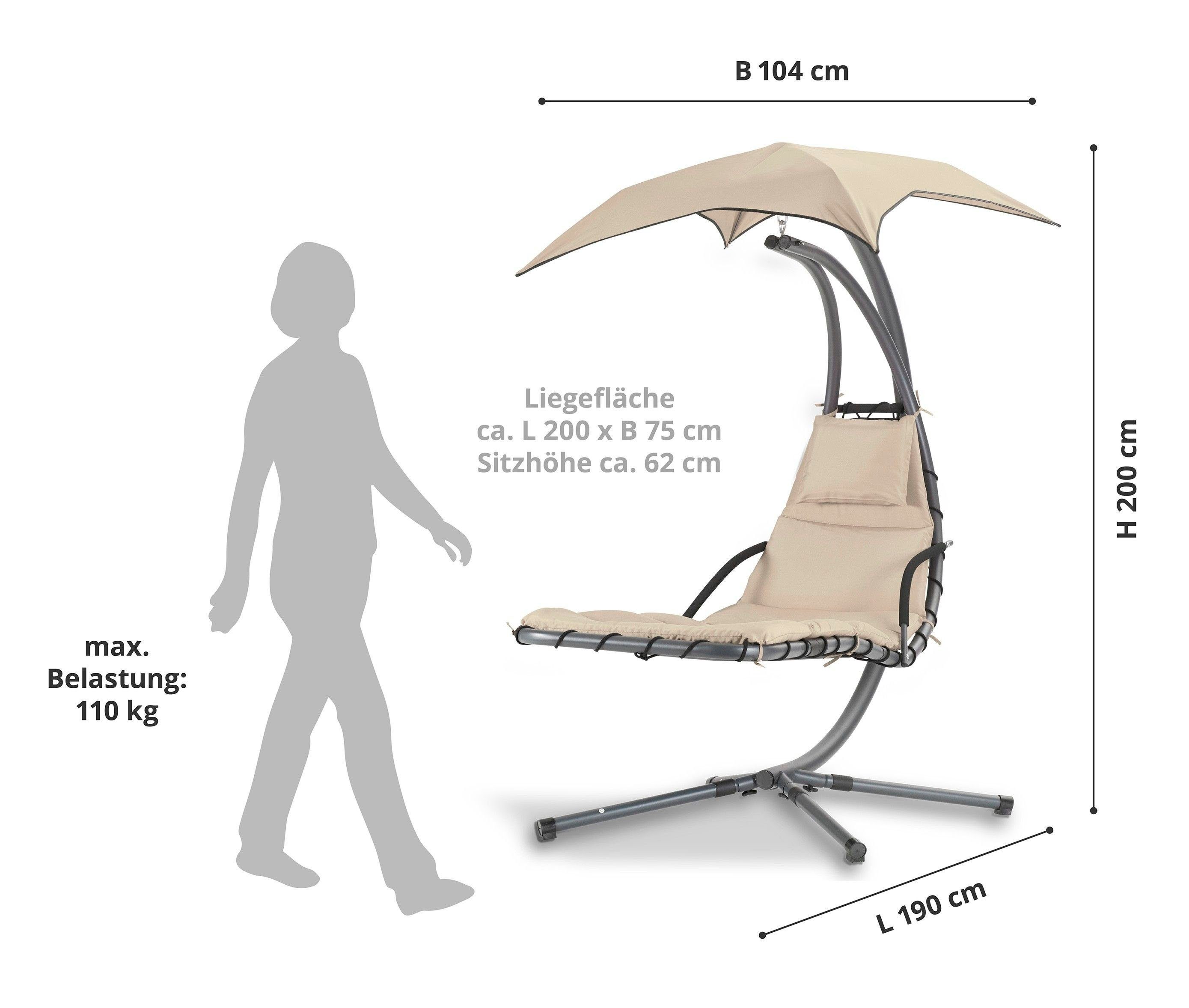 Leco Gartenliege Schwingliege natur, ergonomisch geformt