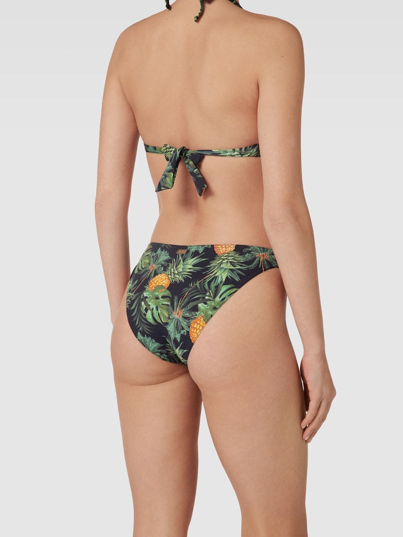 Bikini-Slip mit Allover-Print Modell 'DUCA' in schwarz