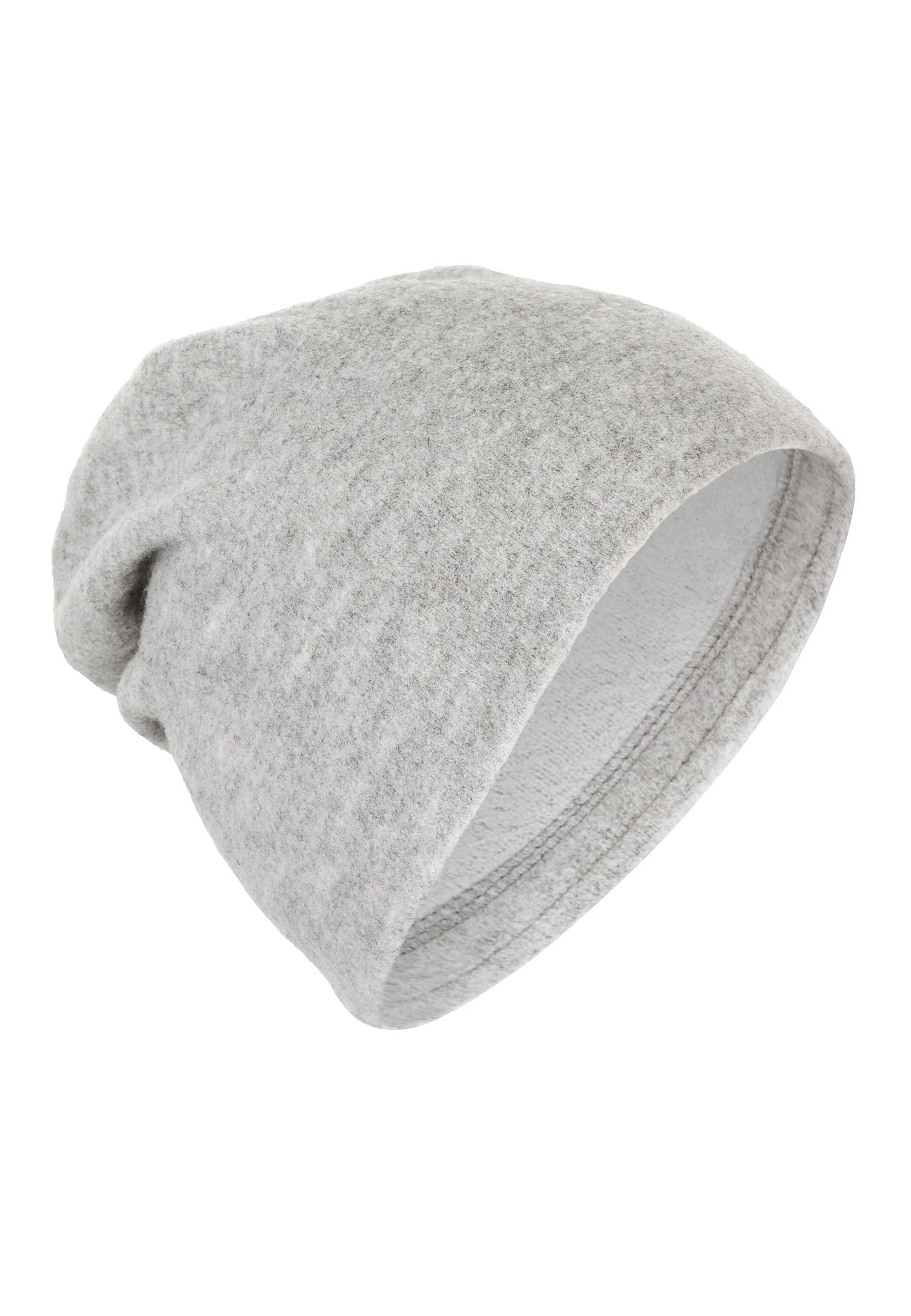 Slouch-Beanie aus Strickfleece Melange in 4 Farben