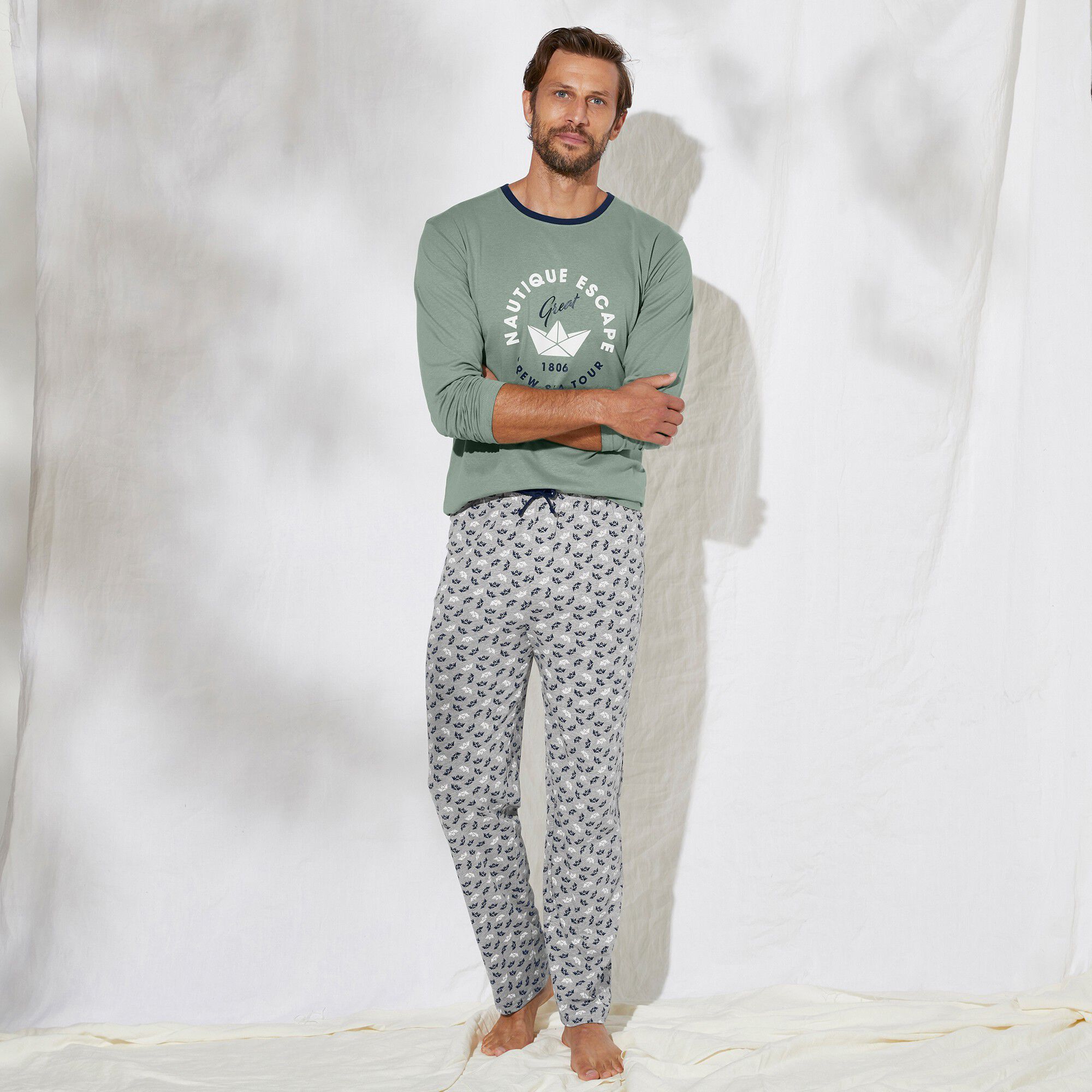 Tee-shirt pyjama imprimé manches longues