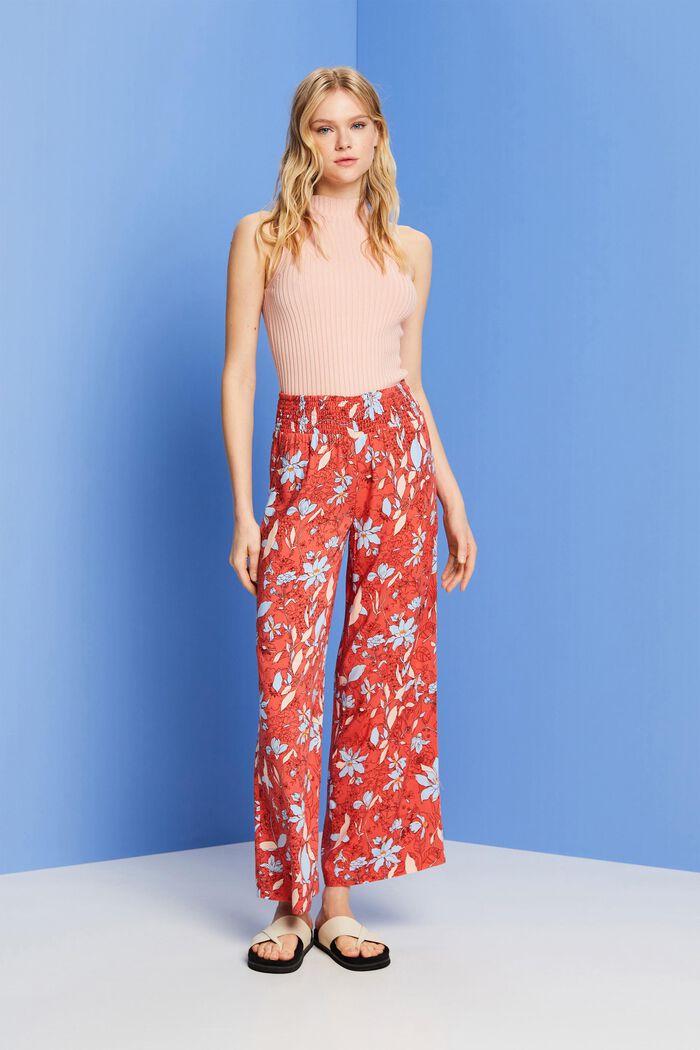 Gemusterte Pull-on-Hose mit weitem Bein