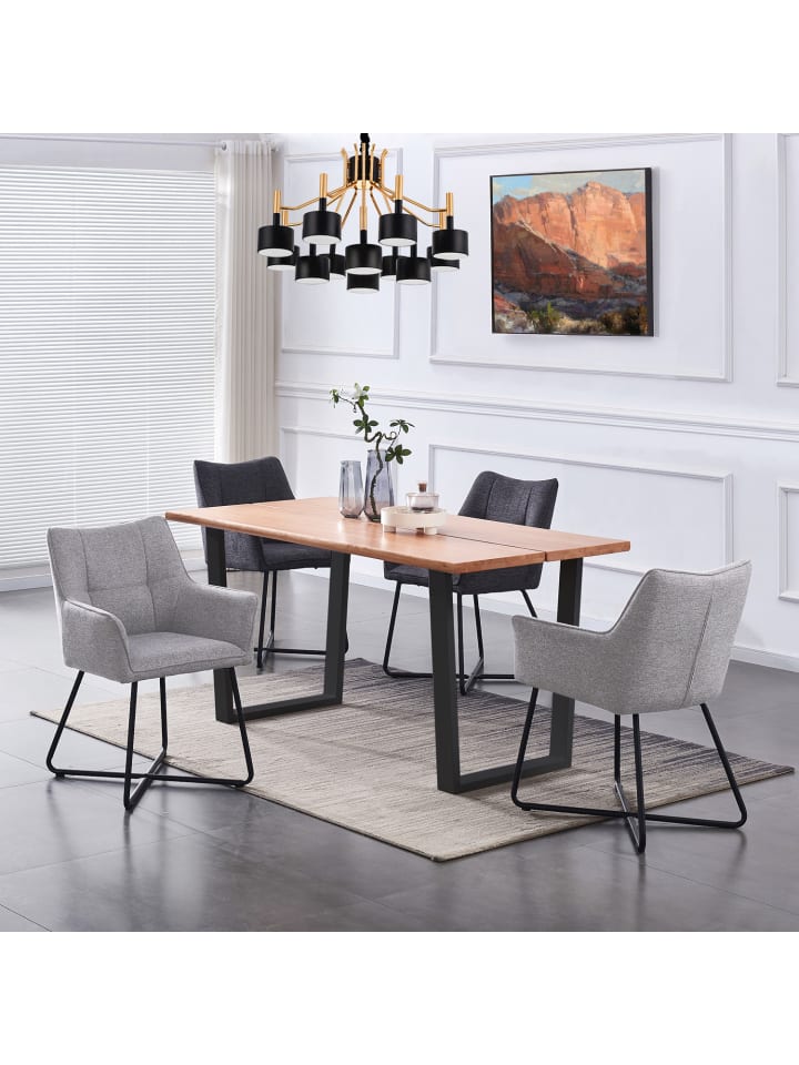 B&D Home 2er-Set: Esszimmerstuhl BREIGHT in Grau - (B)56 x (H)83 x (T)59 cm günstig kaufen onesize
