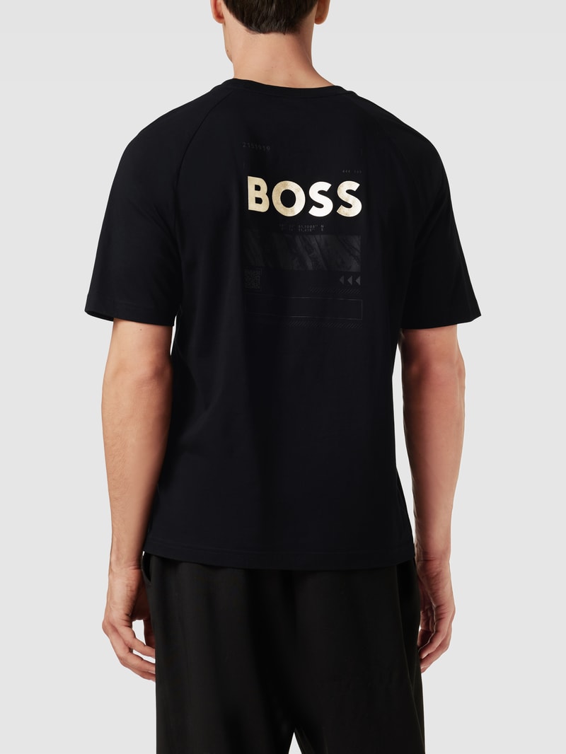 T-Shirt mit Label-Print in schwarz