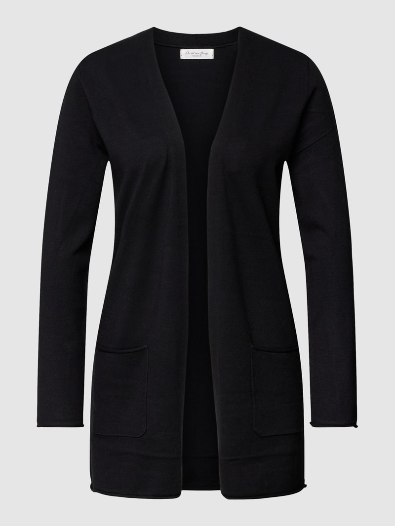 Strickjacke mit offener Vorderseite in schwarz