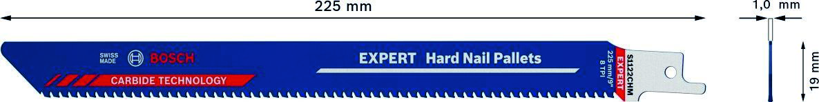 Bosch Blauw Accessoires 2608900388 Expert âHard Nail Palletsâ S 1122 CHM reciprozaagblad 10-delig
