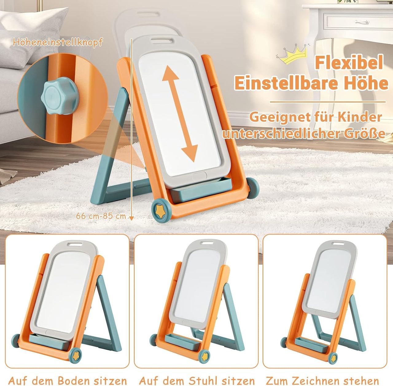 Costway 2 in 1 Kinder Staffelei